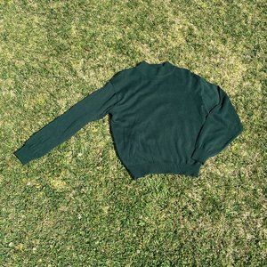 Simple forest green turtleneck / mock neck sweater